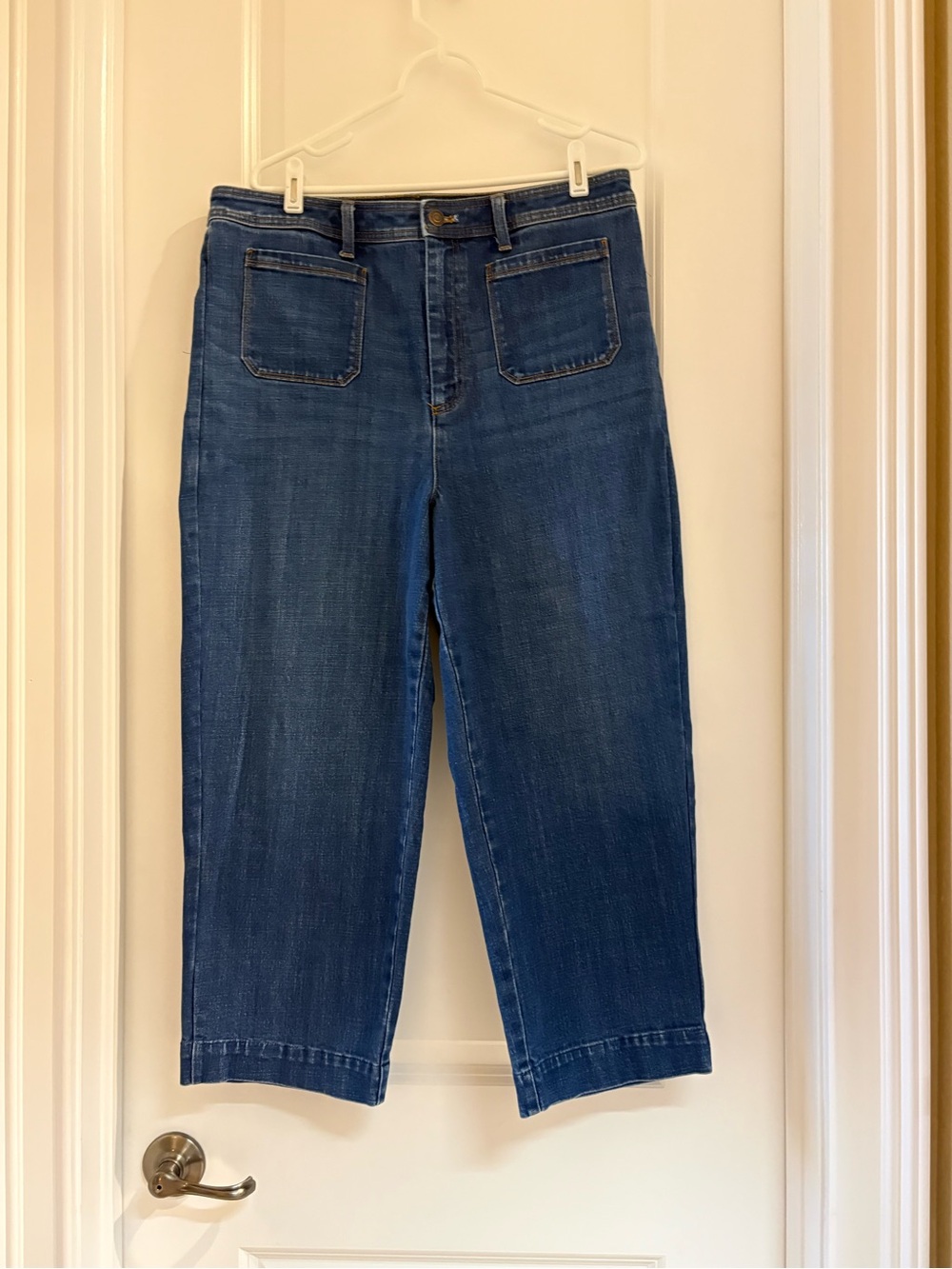 Talbots high waist wide crop Blue Wash jeans